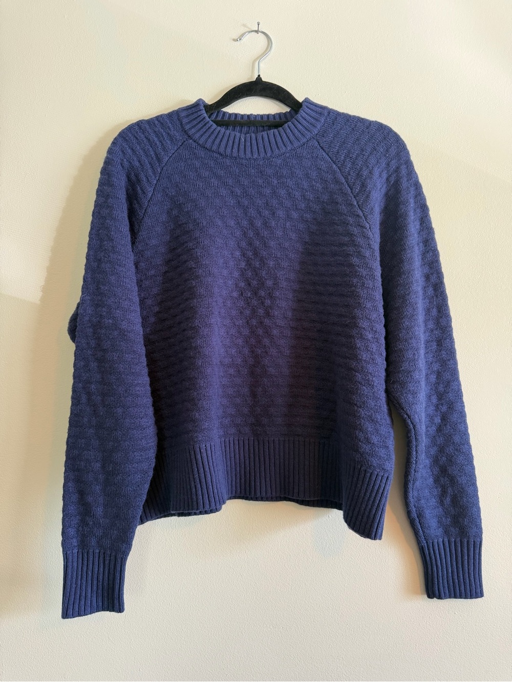Lululemon Textured Play Sweater | Navy Cashmere Blend | Medium - Picture 2 of 6